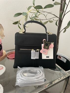 BNWT House of Little Bunny Black Structured Top-Handle bag